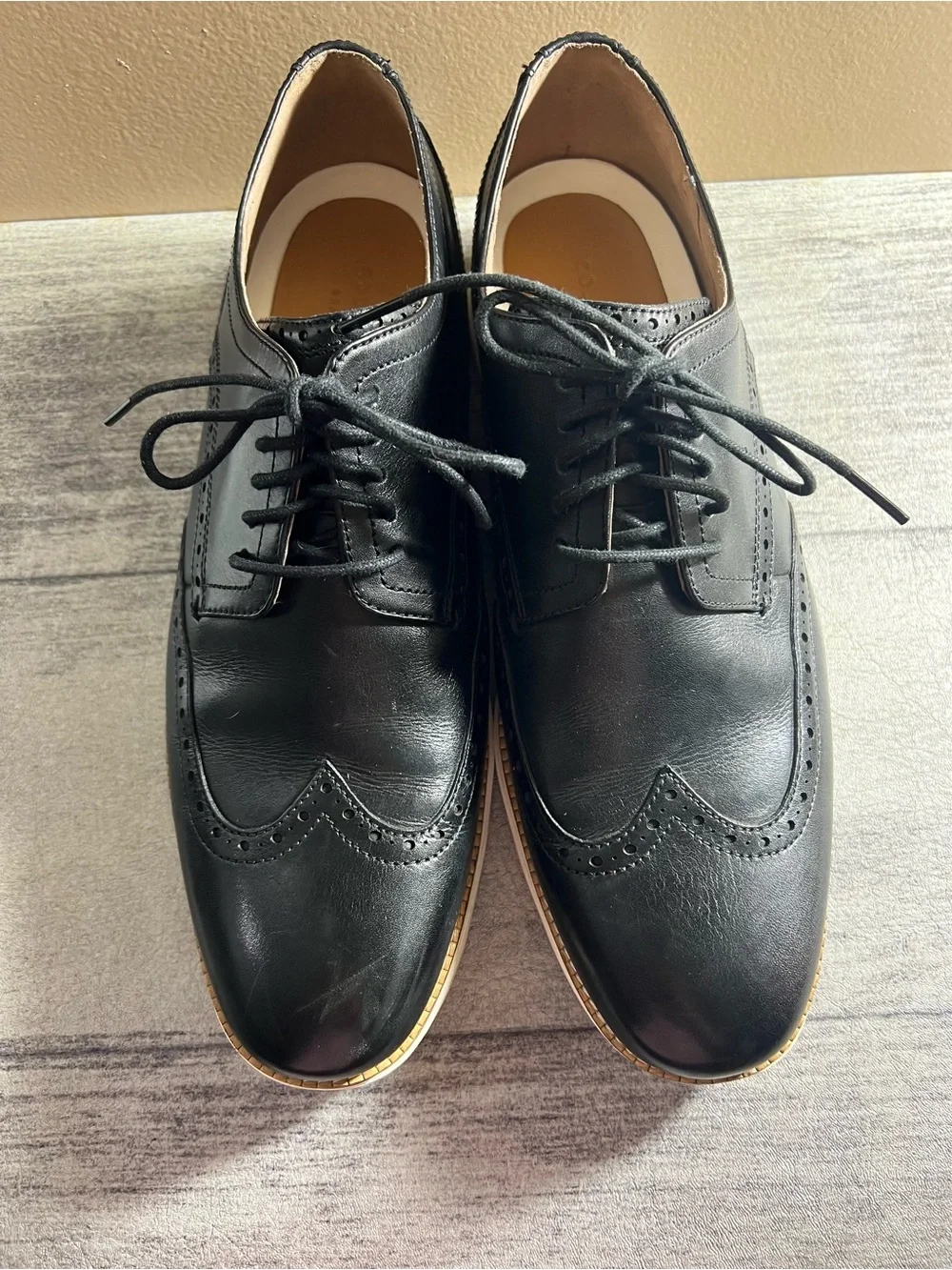 Cole Haan Men's Original Grand Shortwing Oxford in Black Leather Shoes Size 13M